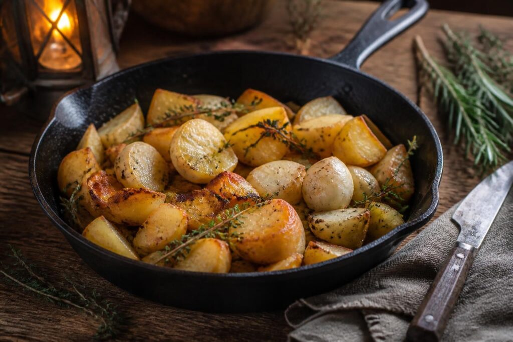 découvrez la poêlée navet pomme de terre, une recette rustique et savoureuse qui réchauffe vos repas d'hiver avec des saveurs authentiques et réconfortantes.