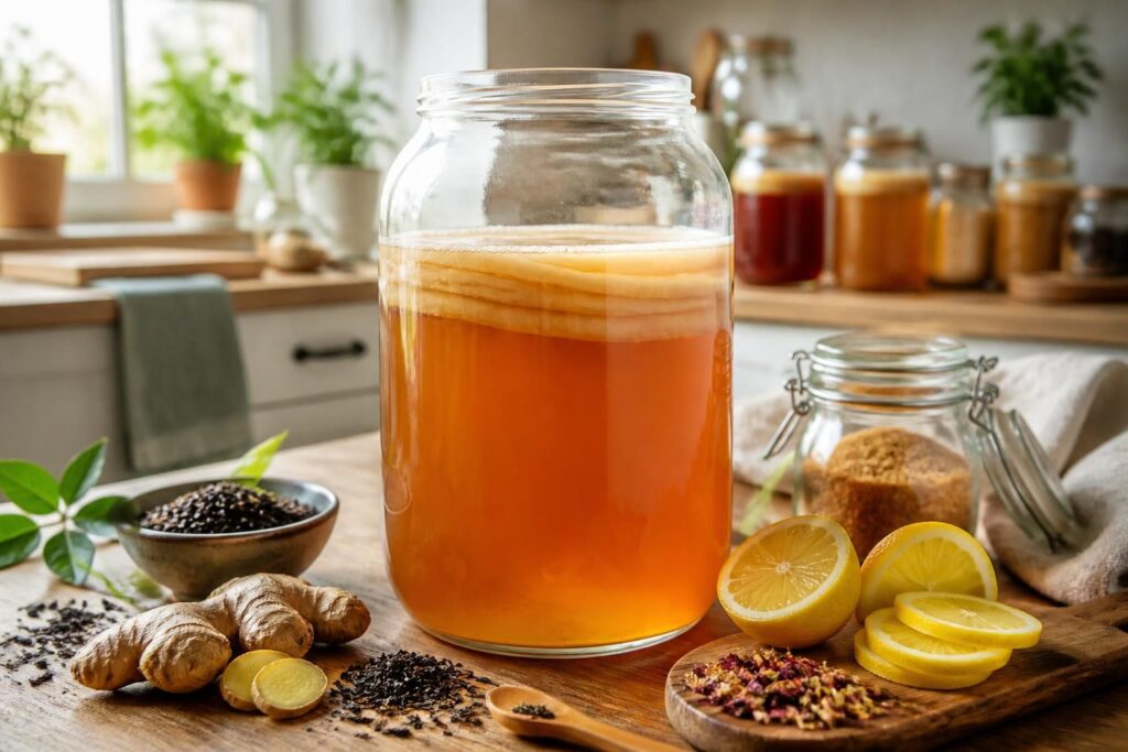 découvrez notre recette maison de kombucha, une boisson fermentée riche en bienfaits pour la santé. facile à préparer, naturelle et délicieuse !