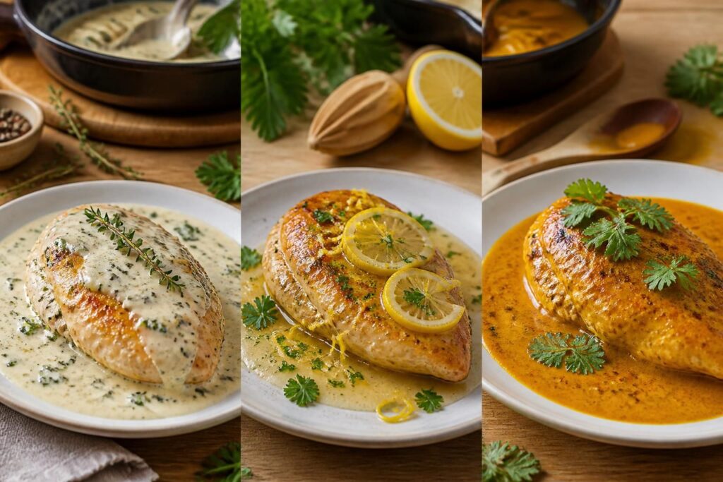 découvrez nos recettes savoureuses de filet de poulet à la poêle, agrémentées de crème, citron ou curry pour des plats faciles et pleins de saveurs.